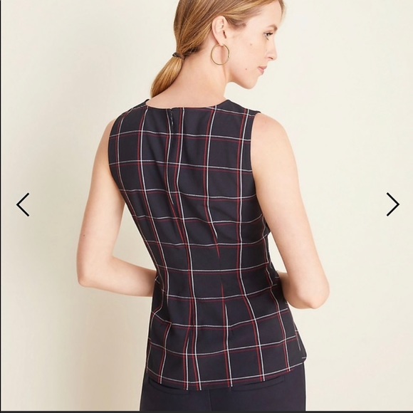 Ann Taylor Plaid Twist Waist Blouse Top Size:6 - Picture 2 of 13